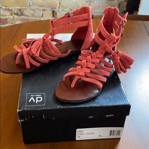 NIB coral suede espadrille sandals